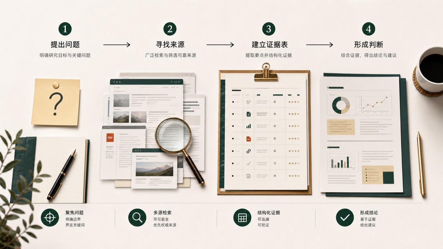 AI 研究四步证据链